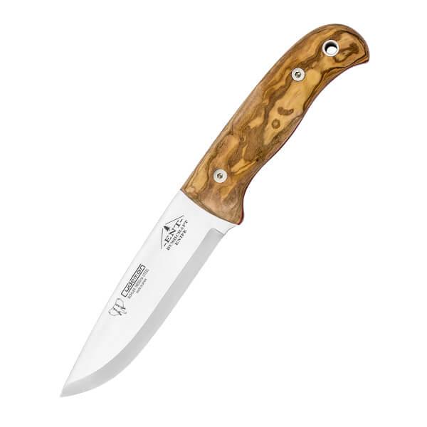Bushcraft ENT Cudeman knife with olive handle and multiposition sheath