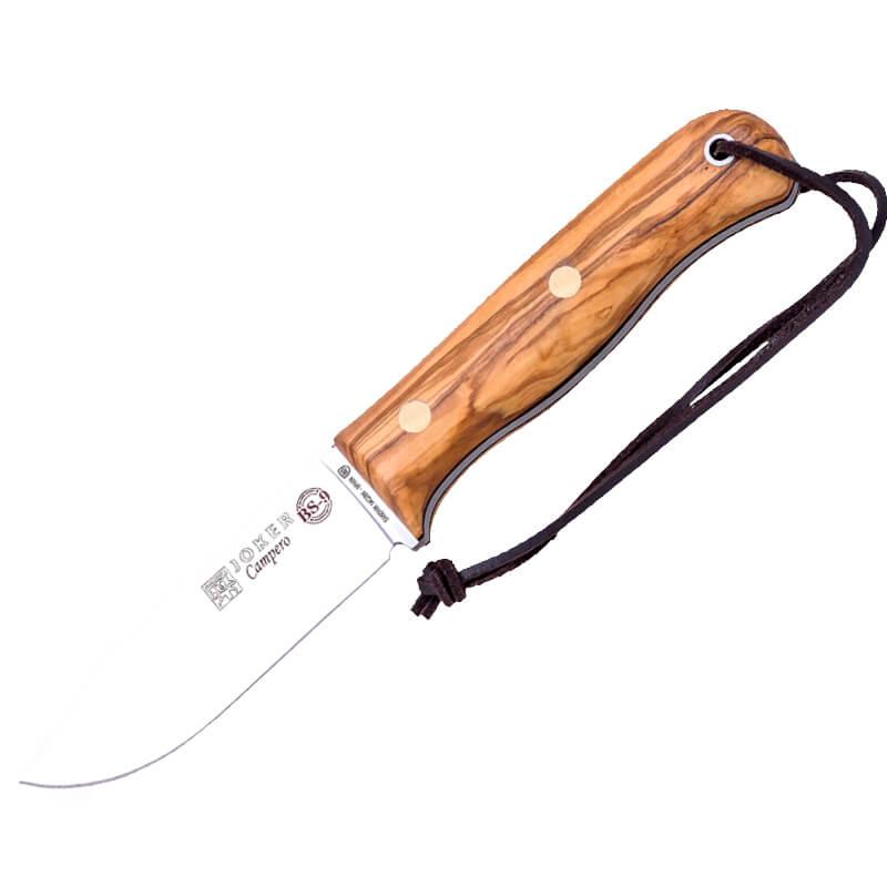 Cuchillo Bushcraft BS9 Campero de madera de olivo y Sandvik 14C28N con pedernal