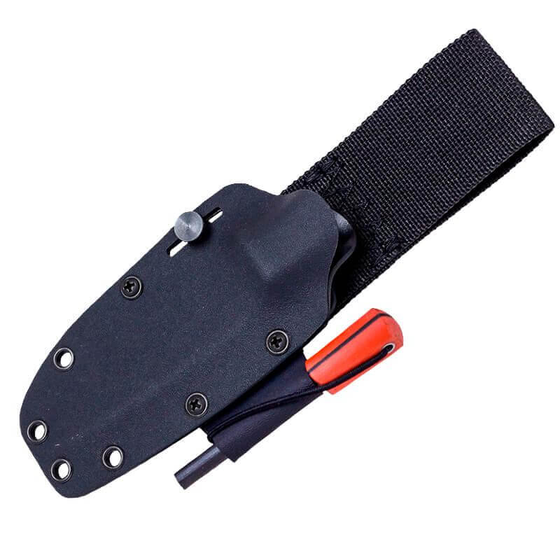 Joker BS9 Lynx avec poignée en micarta orange et étui à silex en kydex