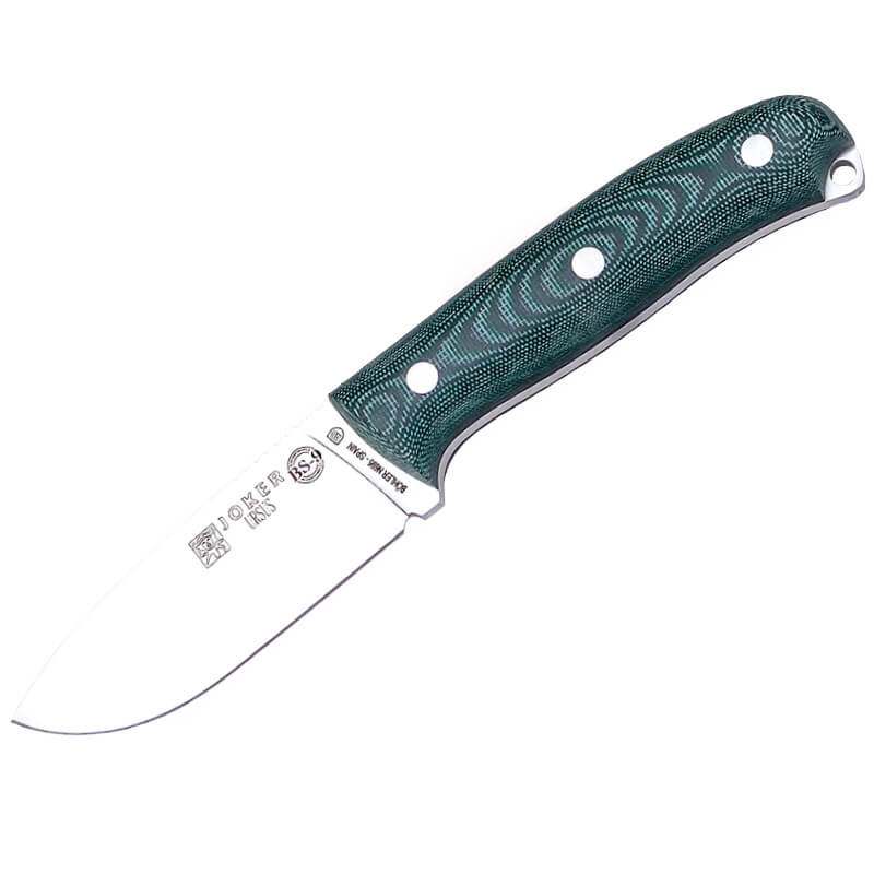 Cuchillo bushcraft Joker BS9 Ursus con mango de micarta verde y h...