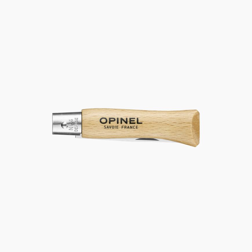 Opinel Nº 4 con hoja de acero inoxidable y mango de madera de haya barnizada