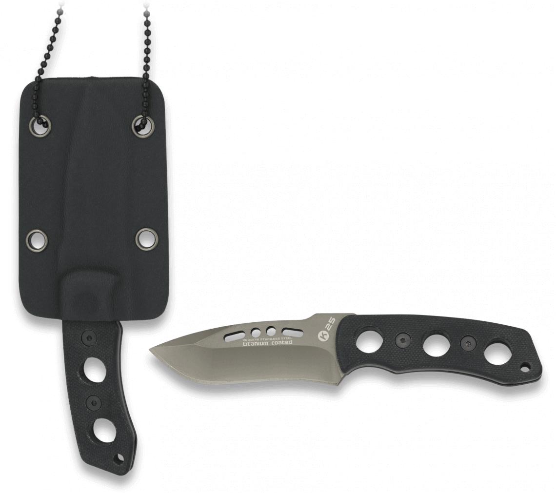 Cuchillo K25 con accesorio colgante, longitud total de 14 cm, hoj...