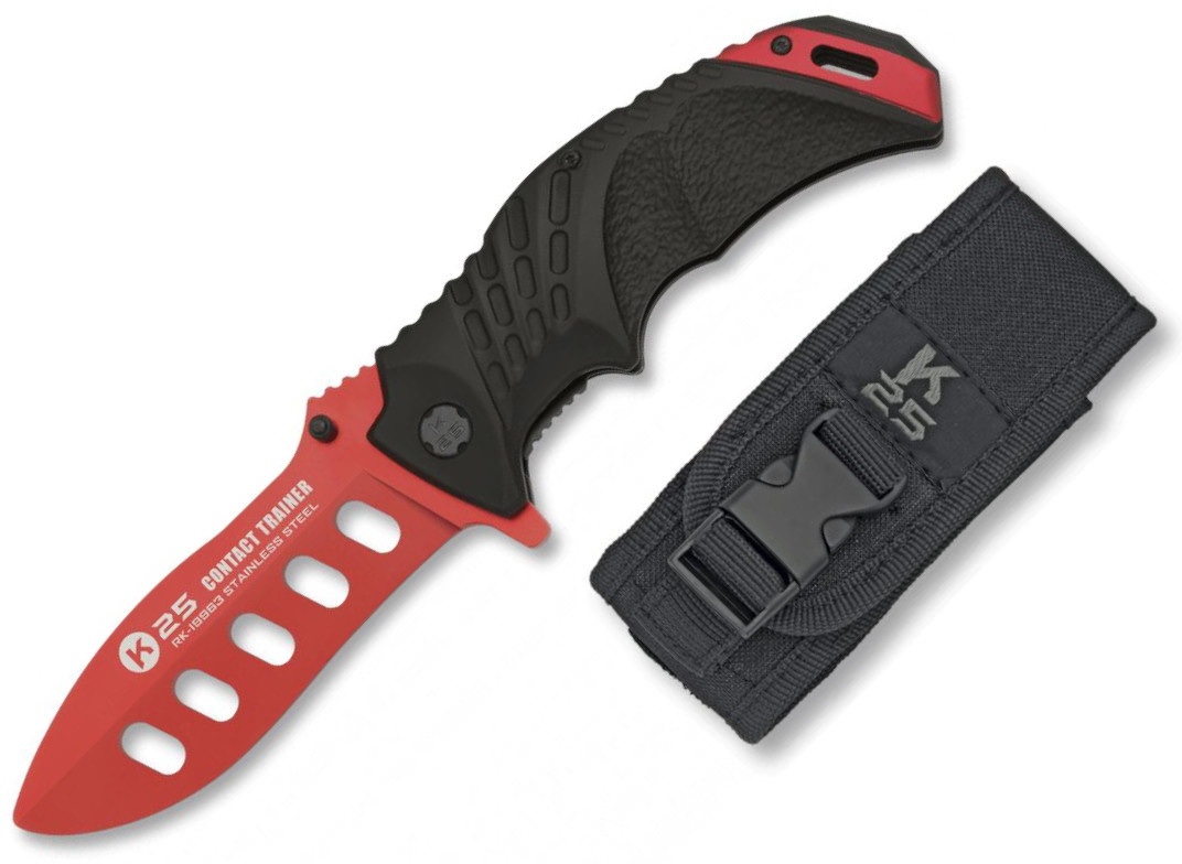 Navaja de entrenamiento K25 con funda de nylon hoja roja de 10,10...