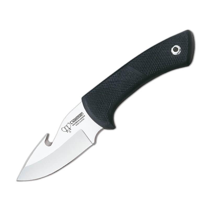 Cuchillo desollador Cudeman con puño de caucho negro antideslizante
