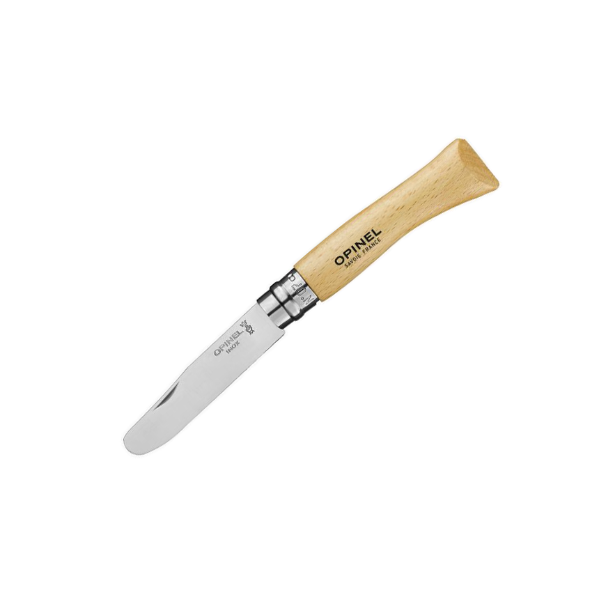 Mi primer Opinel con mango de madera natural de haya barnizada na...