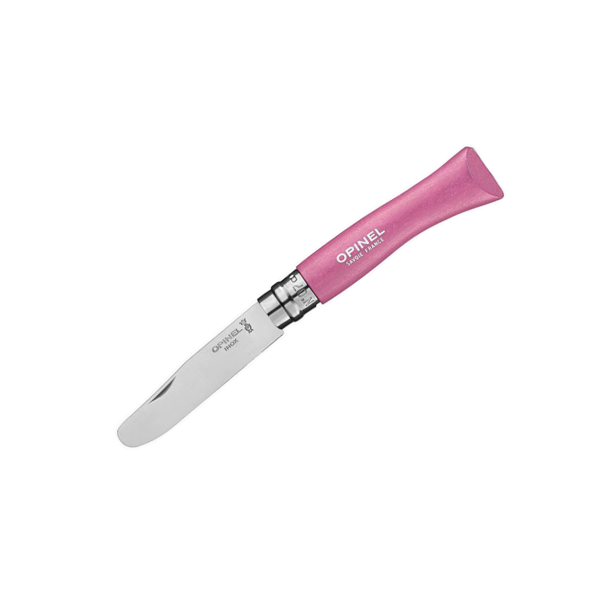 Mi primer Opinel con mango de madera natural de haya barnizada ro...