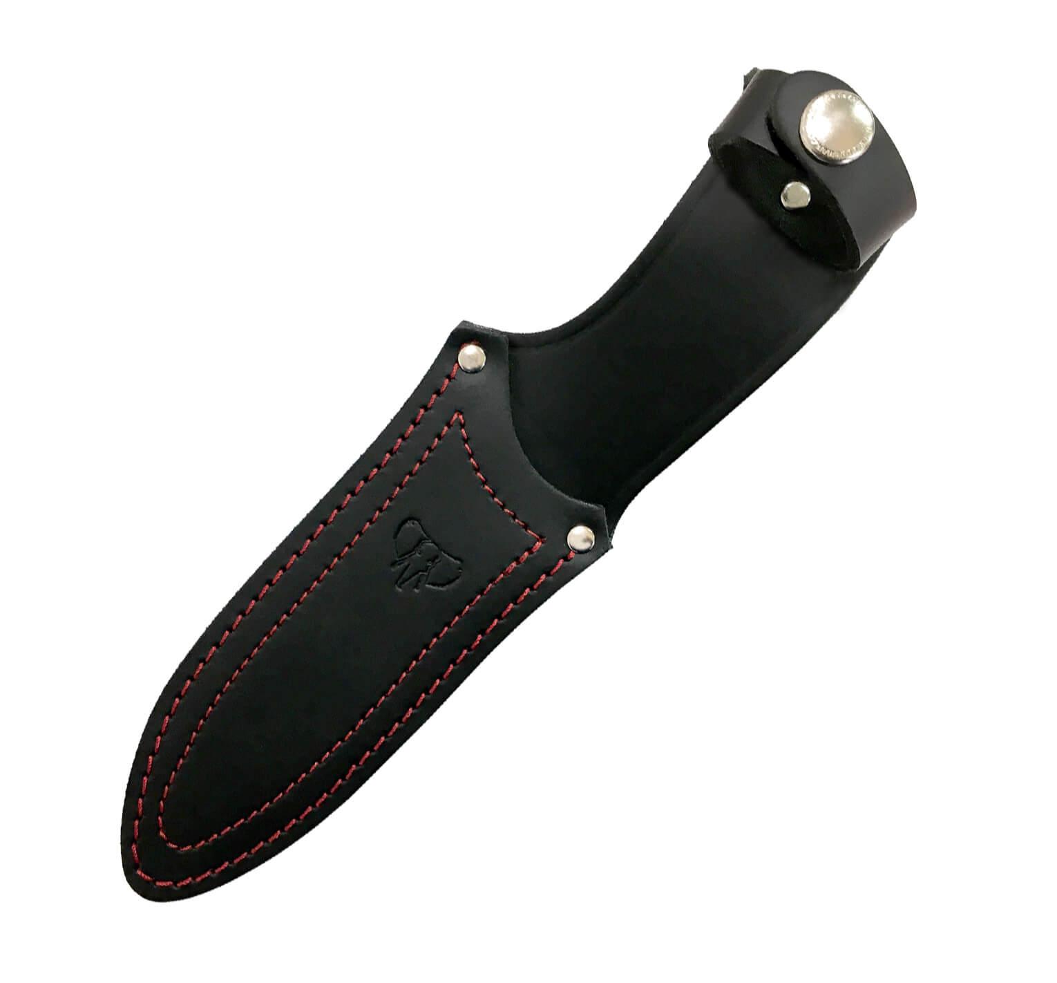 Couteau de chasse KOTUKO avec manche en micarta noir avec entretoises rouges et lame en acier MoVa