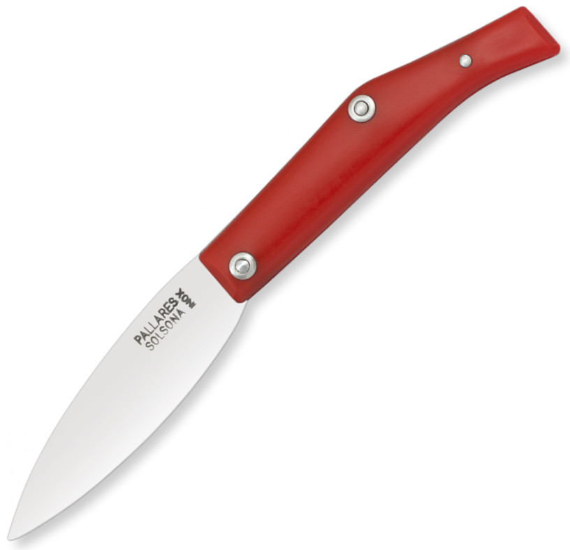 Navaja PALLARES Solsona Nº 00 con mango de ABS rojo y hoja de ace...