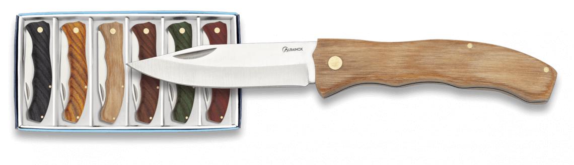 Ensemble de six couteaux de poche Albainox avec manche en bois de...