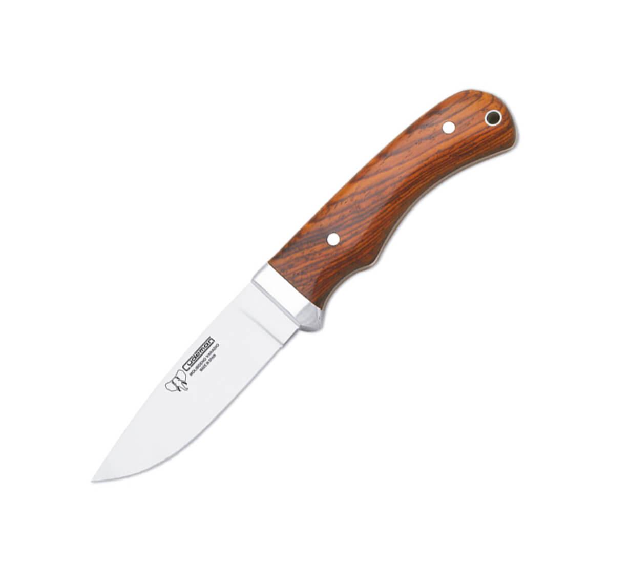 Faca de caça Cudeman com cabo de madeira de cocobolo polido e lâmina de 9 cm
