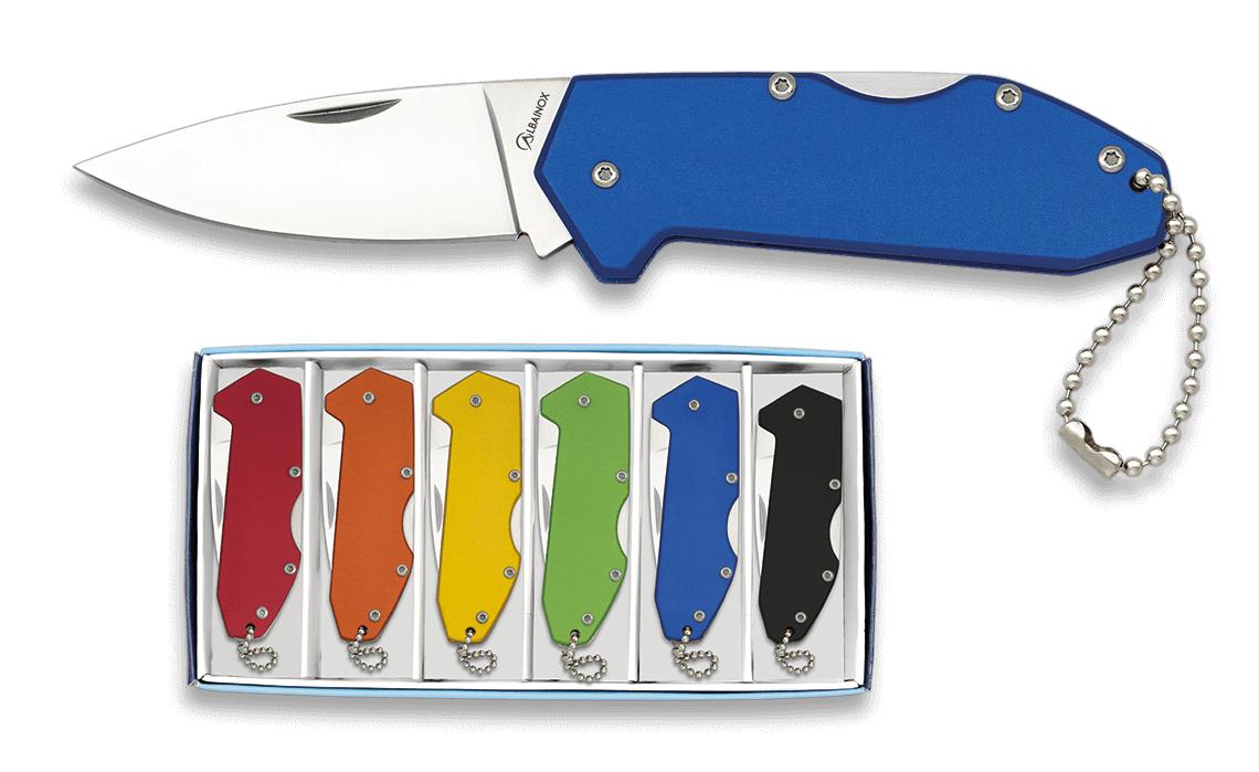 Set seis navajas Albainox con mango de aluminio de distintos colo...