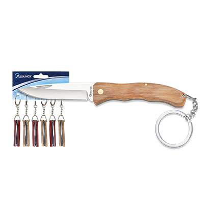 6 Navajas en blister en cuatro colores con hoja de acero inoxidab...