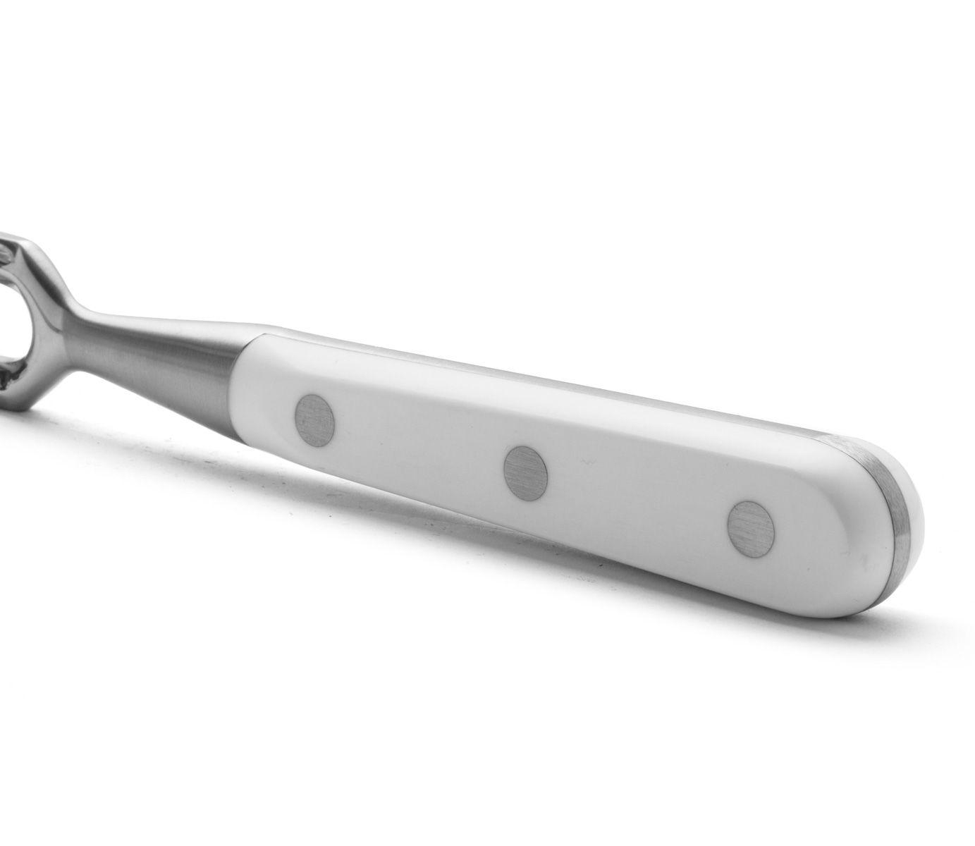 Garfo de escultura Arcos Riviera Branco com lâmina de 18 cm