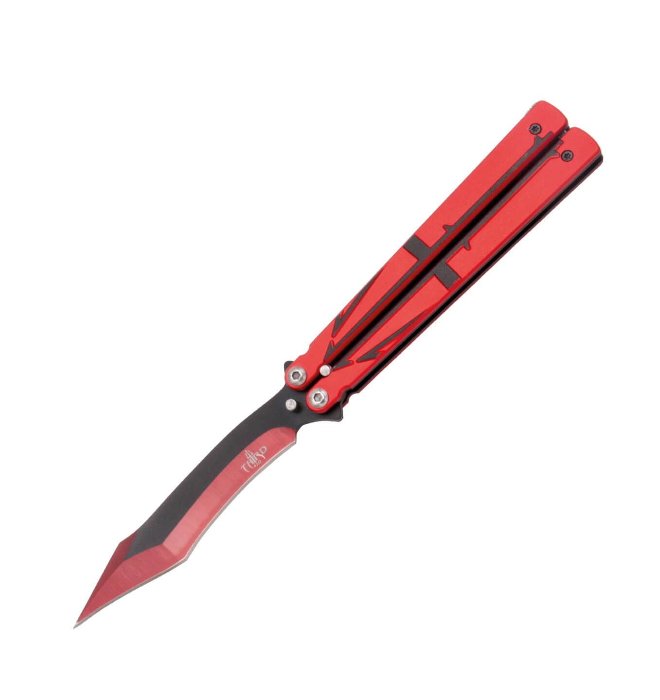 Navaja mariposa negra y roja con hoja de 12.6 cm K2805RDT