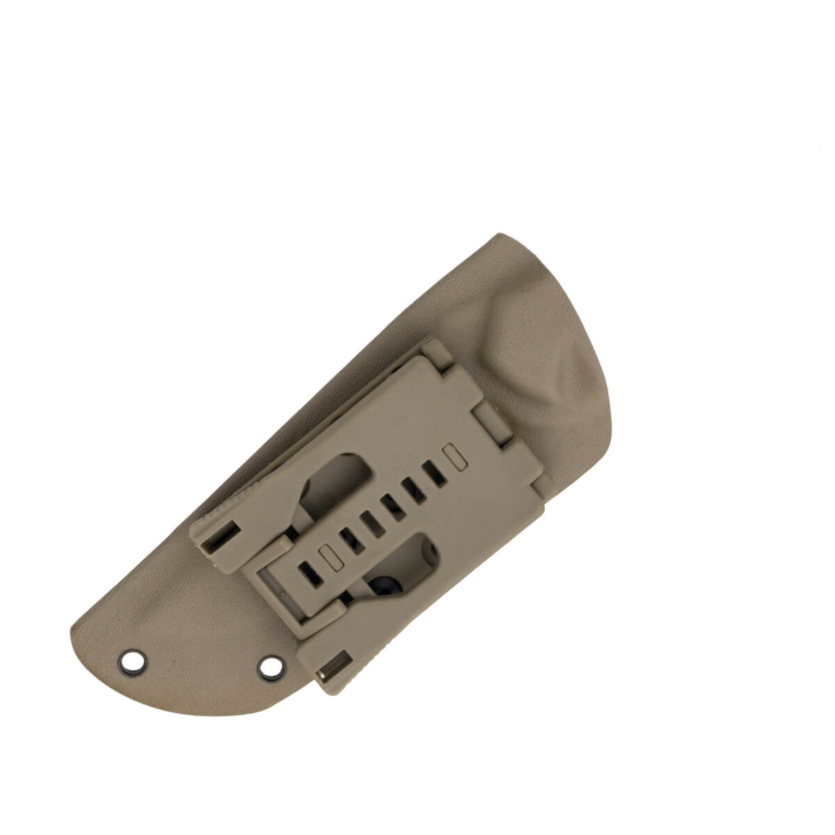 Faca tática com lâmina de titânio cinza e cabo camelo G10