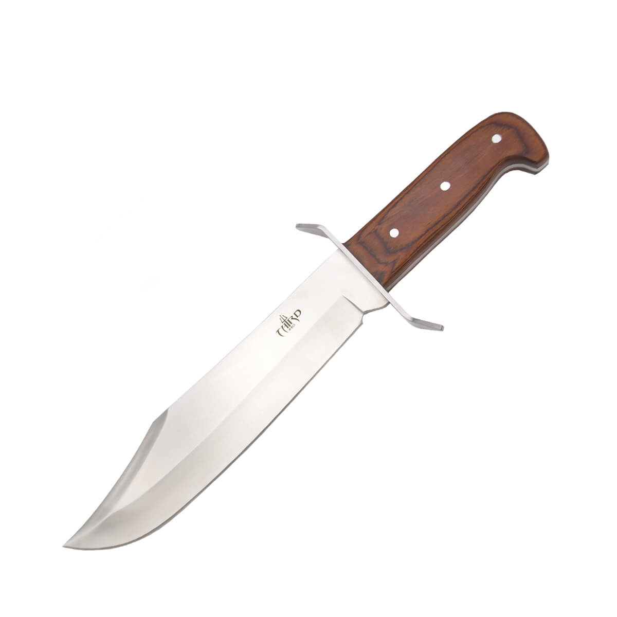 Cuchillo de caza enterizo con hoja bowie de 25 cm y mango de pakk...